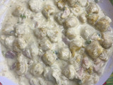 Ñoquis de batata y cabutia
