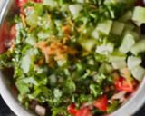 A picture of step 6 of Whole Green Moong sprouts vegetables salad.
