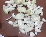 A picture of step 2 of Sausage and onion wrap.