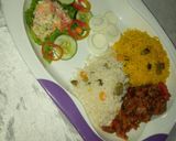 A picture of step 2 of Veggie and Tumeric rice.