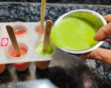 A picture of step 8 of Fresh Fruit Ice Candy / Popsicles (Frozen layered Icecream).