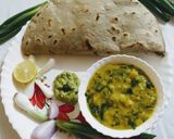 कांद्याची पात घालून हाटून पिठल (pithla recipe in marathi) रेसिपी स्टेप 8 फोटो 