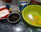 Foto langkah ke 1 dari resep Brownies coklat pandan kukus.
