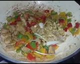 A picture of step 3 of Kung pao noodles.