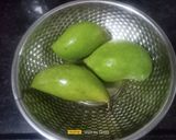 A picture of step 1 of Raw Mango Vaghariyu / Sweet & Sour Mango Pickle.