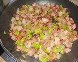 A picture of step 5 of Rice with Smoked Pork Loin, Egg, and Corn.
