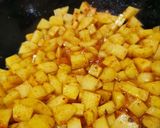 A picture of step 4 of Chatpata cubes potatoes.