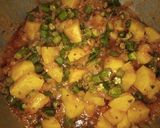 A picture of step 8 of Bhindi Aloo.