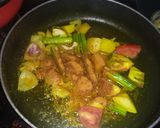 A picture of step 5 of Vegetables Matta Rice with Thakkali Pachadi and Sambhar.