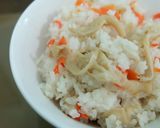 Foto langkah ke 7 dari resep Nasi Tim Jamur ala Jepang.