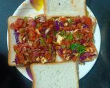 A picture of step 5 of Schzewan vegetable sandwich.