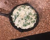 A picture of step 5 of Skillet Pizza with Crab for one.