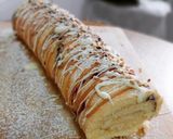 Foto del paso 10 de la receta: Bracito con arándanos relleno de crema y cobertura de chocolate, toffee y crocanti (sin gluten)