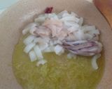 Foto del passaggio 5 della ricetta Spaghetti chitarra con calamari all'arancia, asparagi e crema di pistacchi