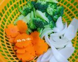 Hình bước làm 1 của món Thịt bò xào hành tây,bông cải xanh và cà rốt