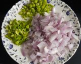 A picture of step 1 of Crispy Corn, Bell Pepper, and Onion Fritters.