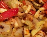 Foto del paso 5 de la receta: Pastel de Batata Rosada con Maduro y Calamares🦑