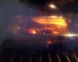 A picture of step 12 of Roast pork belly with herb infused roast new potatoes and spring greens.