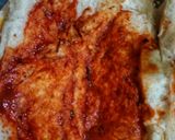 A picture of step 6 of Bun Boat pizza 🍕(microwave).
