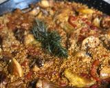 A picture of step 7 of Chicken and Rabbit Paella with Fresh Rosemary – Step-by-Step from Scratch!.