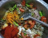 A picture of step 1 of Kaju sabzi/ curry.