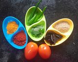A picture of step 1 of Kerala fish curry.