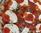 A picture of step 9 of Layered Chicken, mushroom and Parma ham bake 😀.