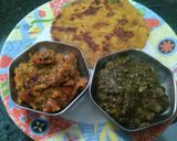 A picture of step 6 of Sarso saag, Salgum saag, Makki ke roti.