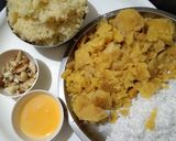 A picture of step 1 of Bulgar wheat halwa.