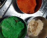 तिरंगी कोकोनट बर्फि (tiranga coconut barfi recipe in marathi) रेसिपी स्टेप 2 फोटो 