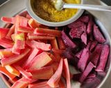 A picture of step 2 of Carrot Beetroot Kasundi Pickle.