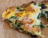 A picture of step 4 of Eggs with Spinach and Ham 🥬.