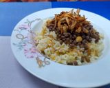 A picture of step 8 of Egyptian Koshari.