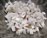 A picture of step 1 of Coconut burfi.
