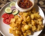 A picture of step 4 of Fried potato & sauce🍽🥔.