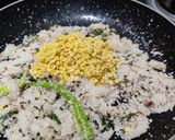 A picture of step 2 of Arisi upma (rice rava upma).