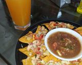 A picture of step 8 of Easy Cheesy nachos with salsa dip.