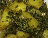 A picture of step 3 of Aloo Methi sabzi.