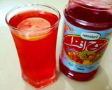 A picture of step 3 of Rooh afza lemonade.