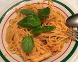 A picture of step 1 of Cherry tomatoes and fresh basil  ,garlic  and Parmesan pasta.