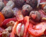 A picture of step 1 of Kofta Balls with Hummus Moutabal.