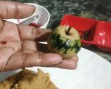 A picture of step 3 of Mawa apple stuff with dryfruits (sweet dish).