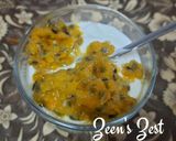 A picture of step 2 of Passion Fruit Shrikhand.