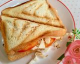 รูปขั้นตอนการทำที่ 4 ของ แซนวิชผักสดอกไก่🐔🍅🥖🌮 #กินผักรักสุขภาพ 2