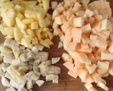 A picture of step 1 of Mixed fruit sarbath.