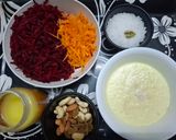 A picture of step 2 of Beetroot Carrot Halwa.