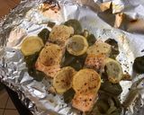 Une image de l'étape 7 de Pavés de saumon aux poivrons verts, épices et citron.