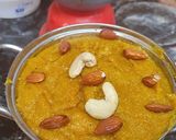 A picture of step 4 of Mango rava halwa today's special sweet for jaganath Puri festival.