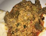 A picture of step 5 of Egusi soup/melon soup.