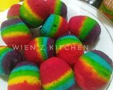 Foto langkah ke 7 dari resep Rainbow cake (bentuk telur).